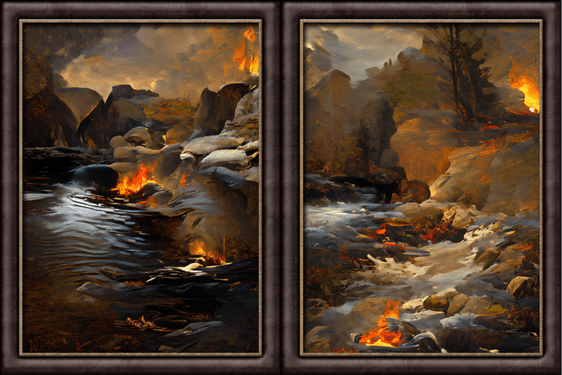 36+ NFT Digital Art AI Collection: Fire and Water