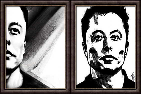 Elon Musk - NFT digital art style Line-Art