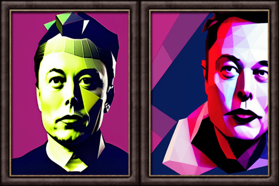 Elon Musk - NFT digital art style Polygon