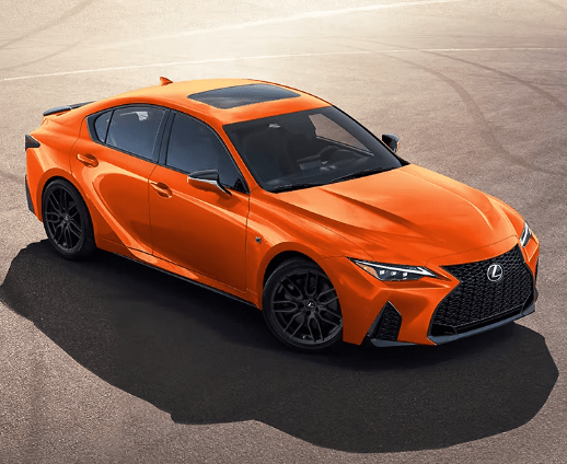 Lexus IS 2023 New Orange paint color
