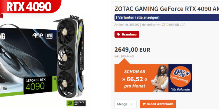 GeForce RTX 4090 is very expensive in Europe, around 2500 euros