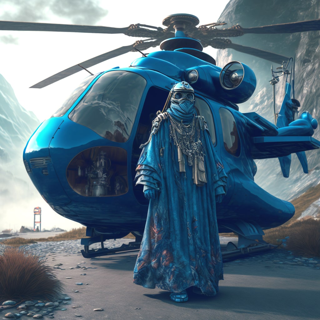 Wizard in a Blue Helicopter