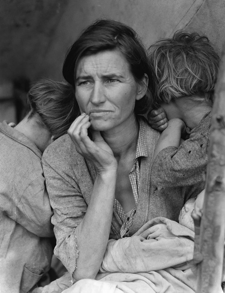 "The Migrant Mother," a famous photo from the Great Depression era.