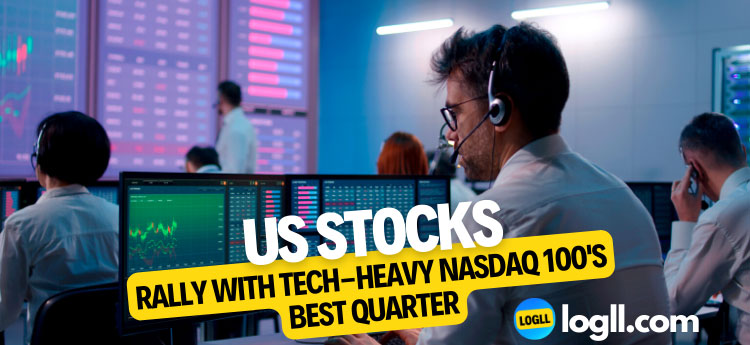 US Stocks Rally with Tech-Heavy Nasdaq 100's Best Quarter