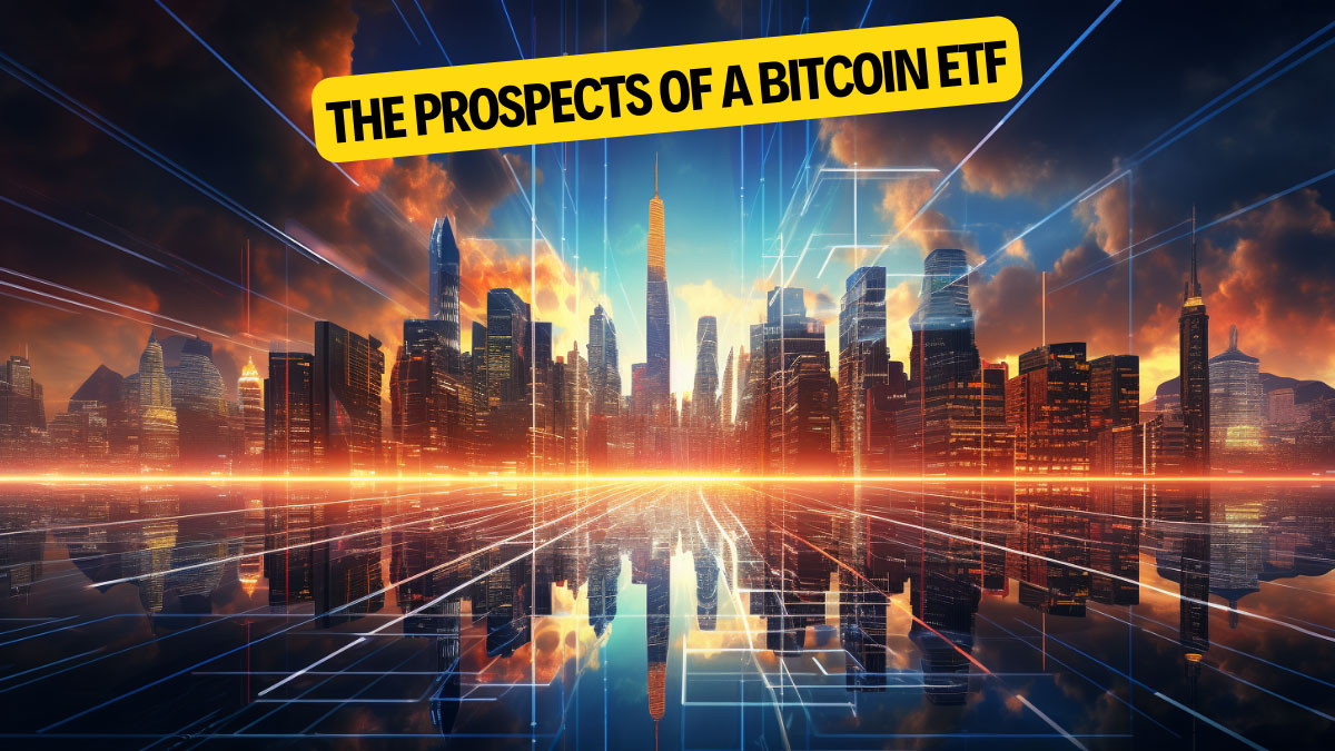Futuristic Vision of a Bitcoin ETF: A Digital Asset Revolution in Glowing Hues